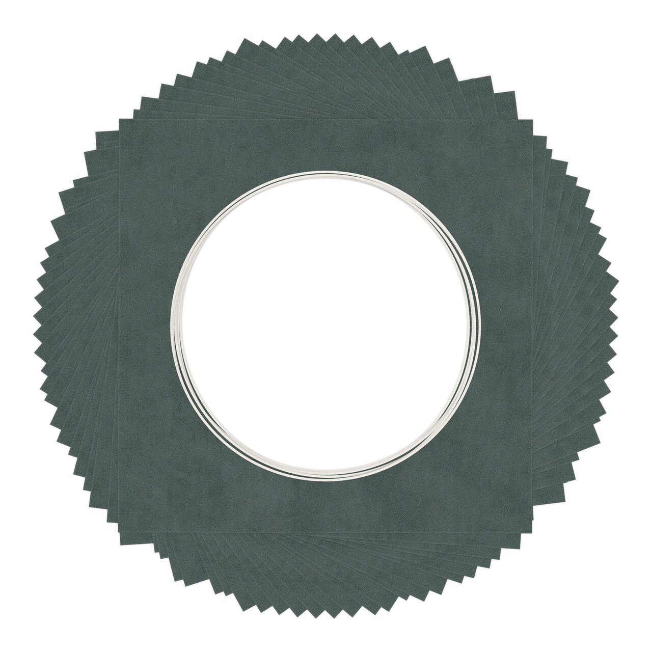 Dark Grey Suede Mat Board for 10x10 Frames - Circle Opening for 8x8 Photos